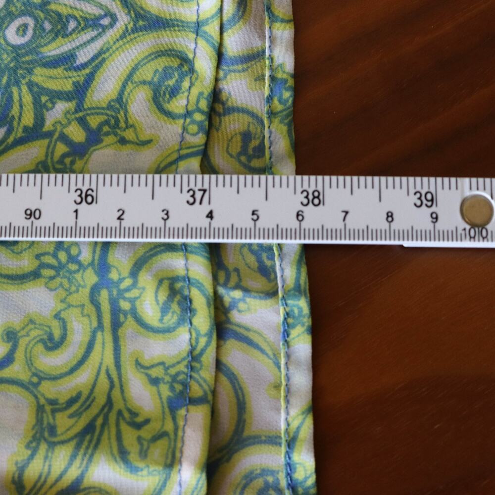 Susan Graver SIZE 18W Printed Sheer Chiffon Button Vest Green Blue A353359 - Picture 6 of 9